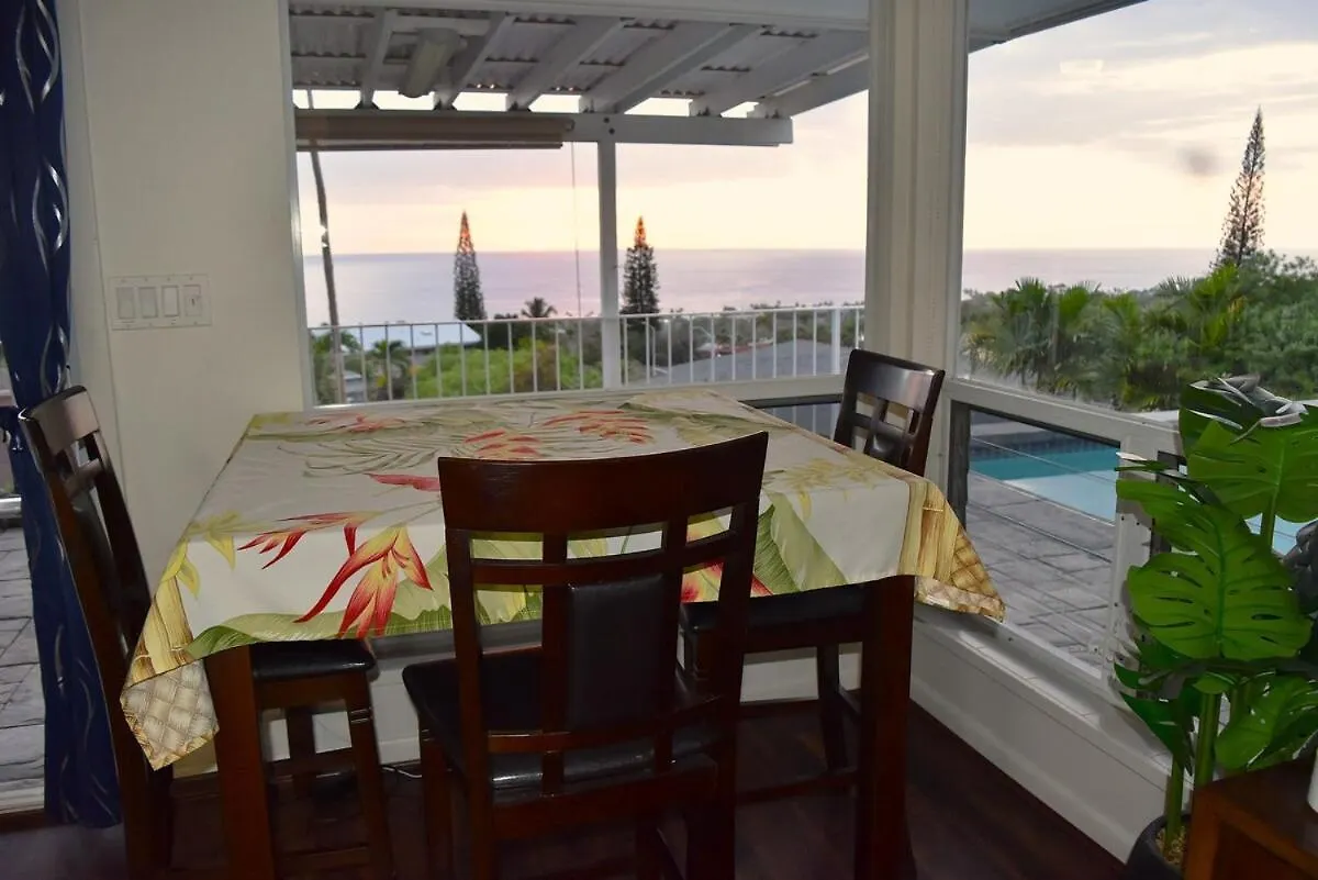 Panoramic Ocean View Home With Pool By Kona Philong Kailua-Kona Semesterbostad