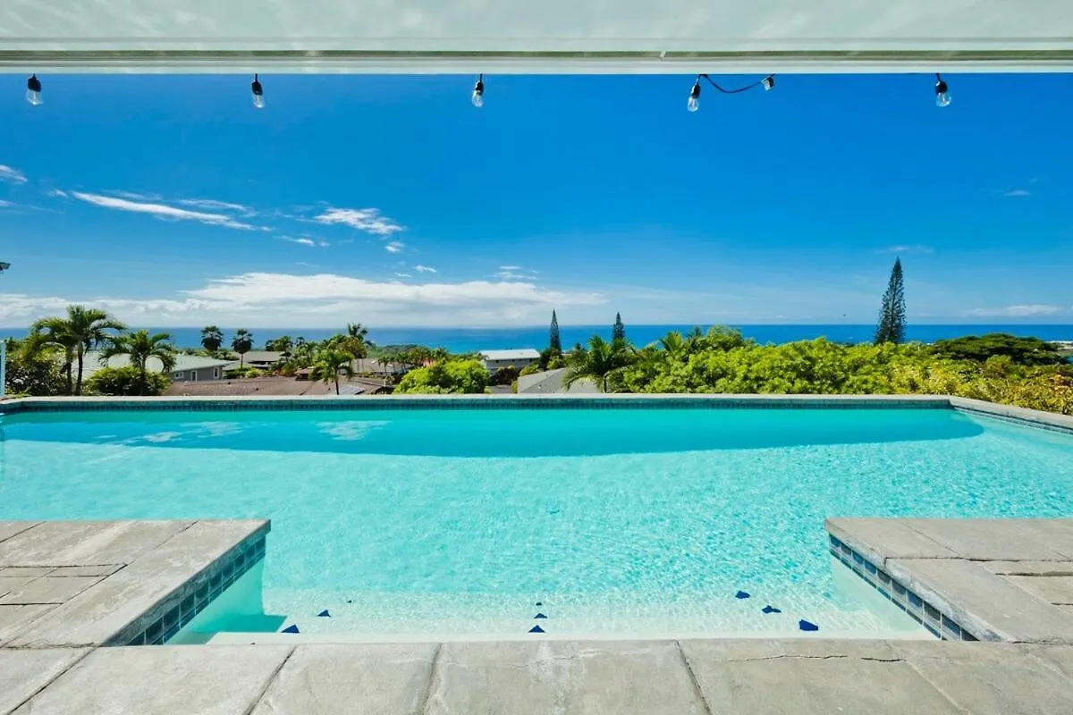 Panoramic Ocean View Home With Pool By Kona Philong Kailua-Kona